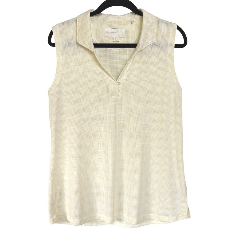 Tournament Collection Pastel Butter Yellow Performance Tennis Pickleball Top XL